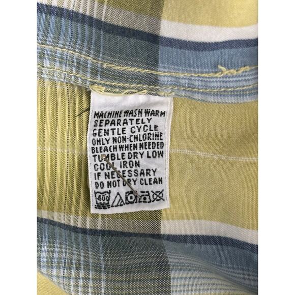 Tommy Bahama Men's Button Down Yellow Blue Green Plaid Shirt Size XL - Picture 7 of 9